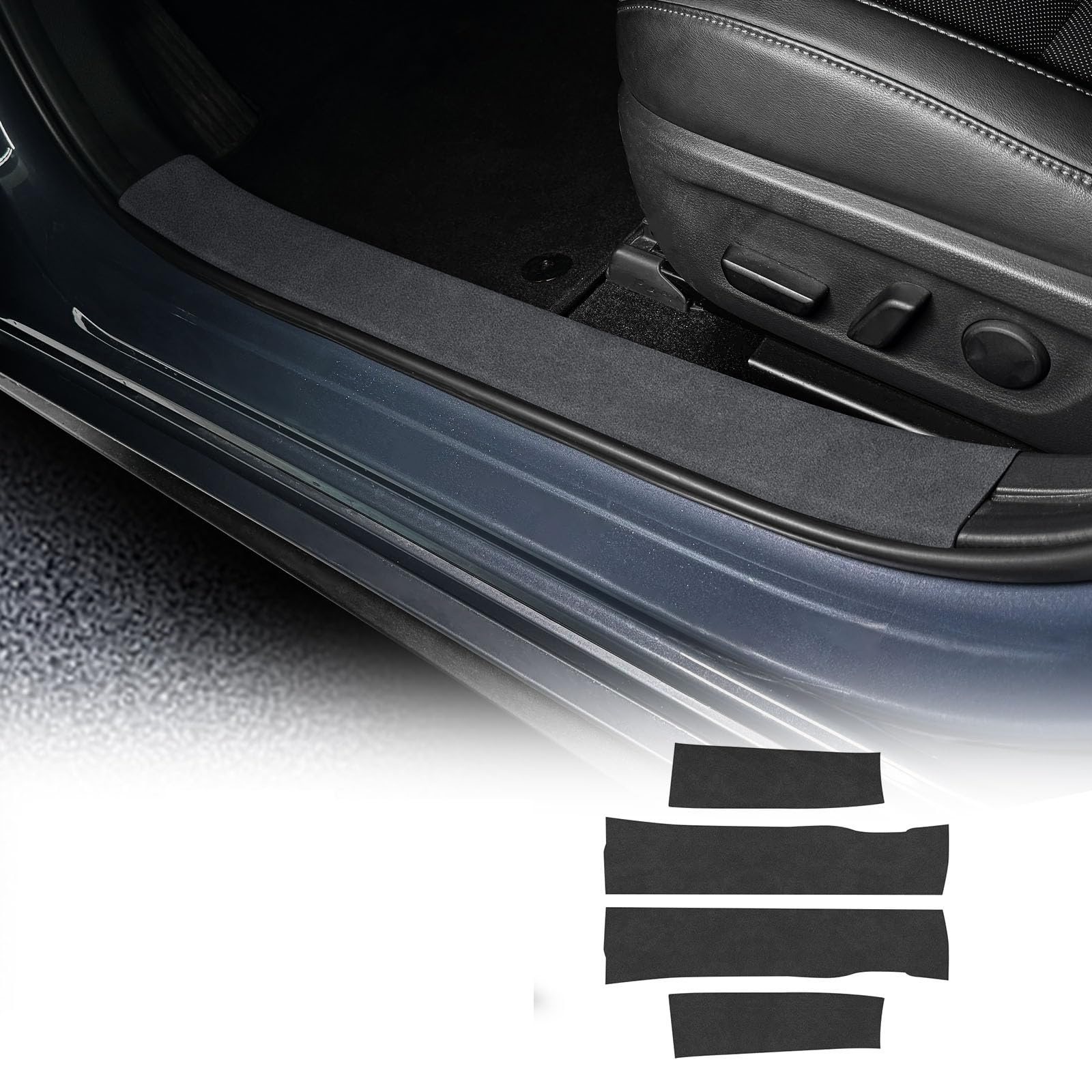 KUNGKIC Für 2019-2025 Mazda 3 Axela PU Auto Türkantenschutz Schweller Protektor-Aufkleber Folie Anti-Kollisionsschutz-Abdeckung Schwellenwert-Streifen Zubehör 4 Stück (Flanell) von KUNGKIC