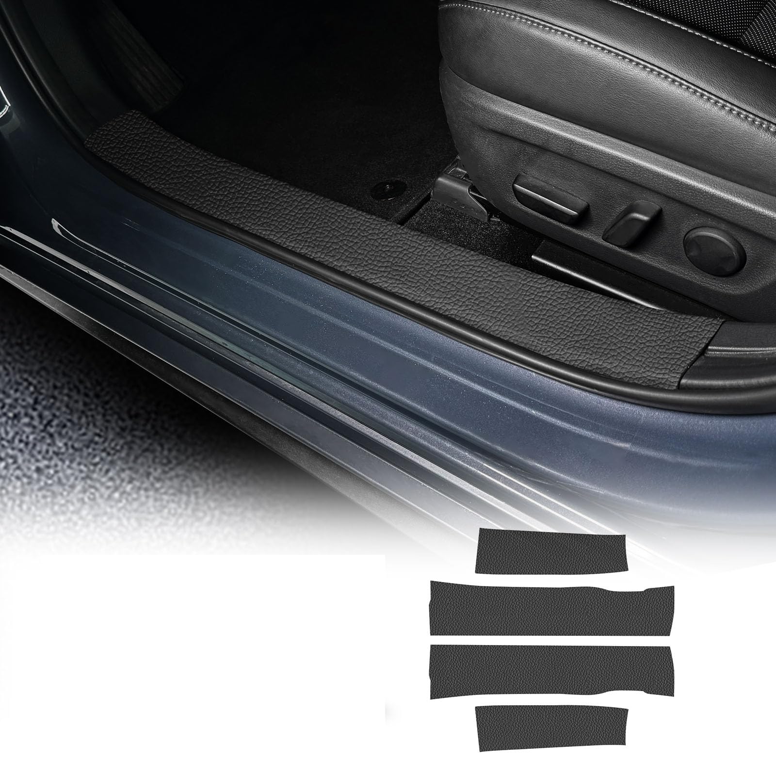 KUNGKIC Für 2019-2025 Mazda 3 Axela PU Auto Türkantenschutz Schweller Protektor-Aufkleber Folie Anti-Kollisionsschutz-Abdeckung Schwellenwert-Streifen Zubehör 4 Stück (Litchi-Tattoo) von KUNGKIC