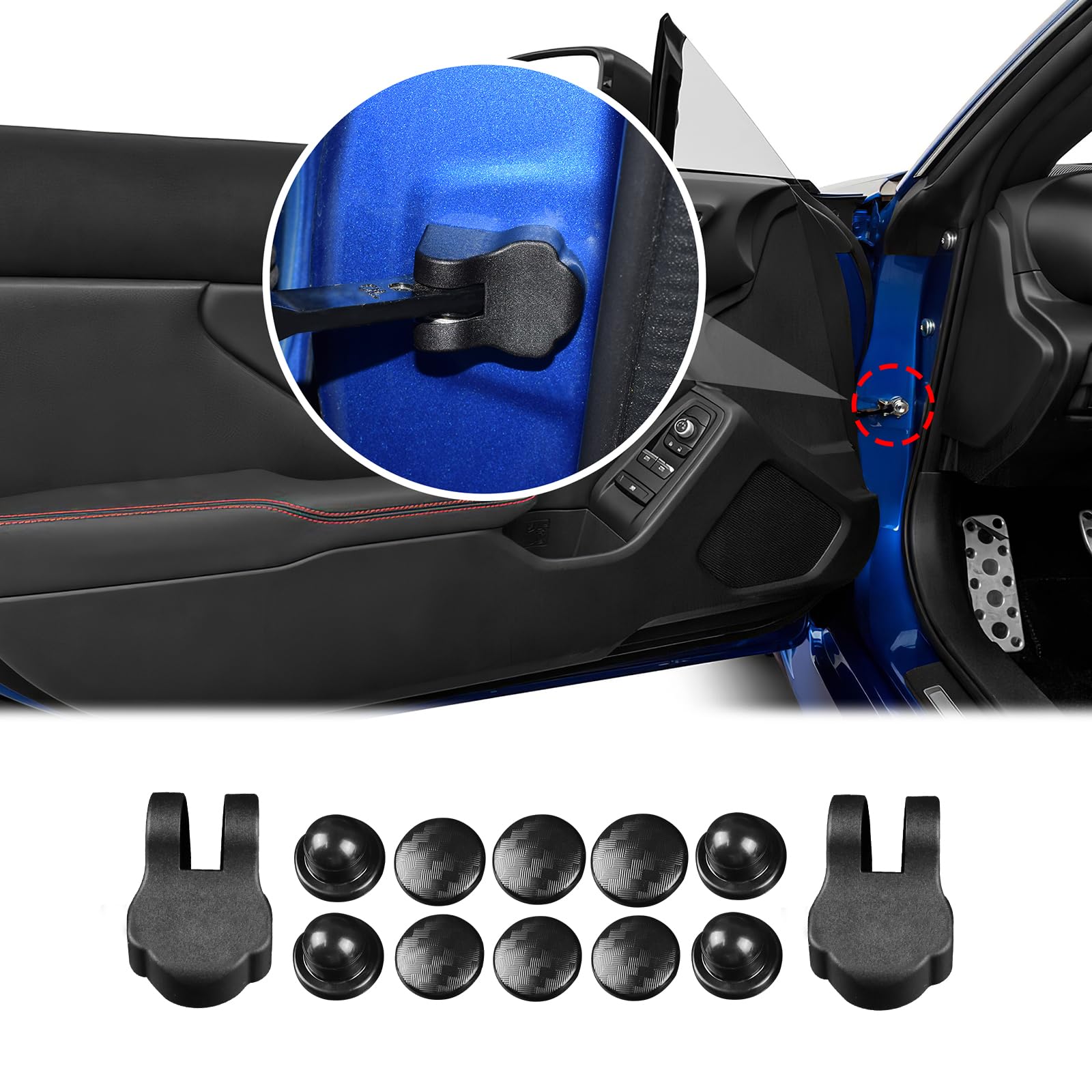 KUNGKIC Für 2021 2022 Toyota GR 86 Subaru BRZ Auto Türschloss Begrenzung Schnalle ABS Abdeckung Auto Tür Schraube Abdeckung Stopfen Kappe Trim Auto Interieur Zubehör Wasserdicht Anti-Rost 12PCS von KUNGKIC