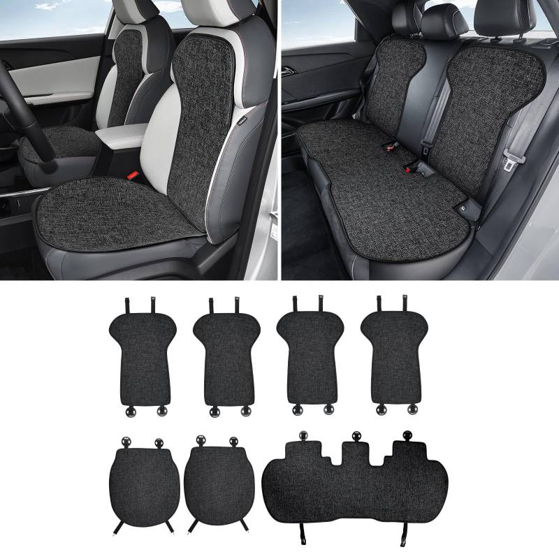 KUNGKIC Für MG4 EV MG ZS HS MG6 Mulan 2021-2024 Mesh Auto Vordersitz Sitzbezug+Rücksitzkissen Rückenlehnenkissen Abdeckung Atmungsaktive Kühlung Schutzabdeckungen Interieur Zubehör (1 Set(7pcs)) von KUNGKIC