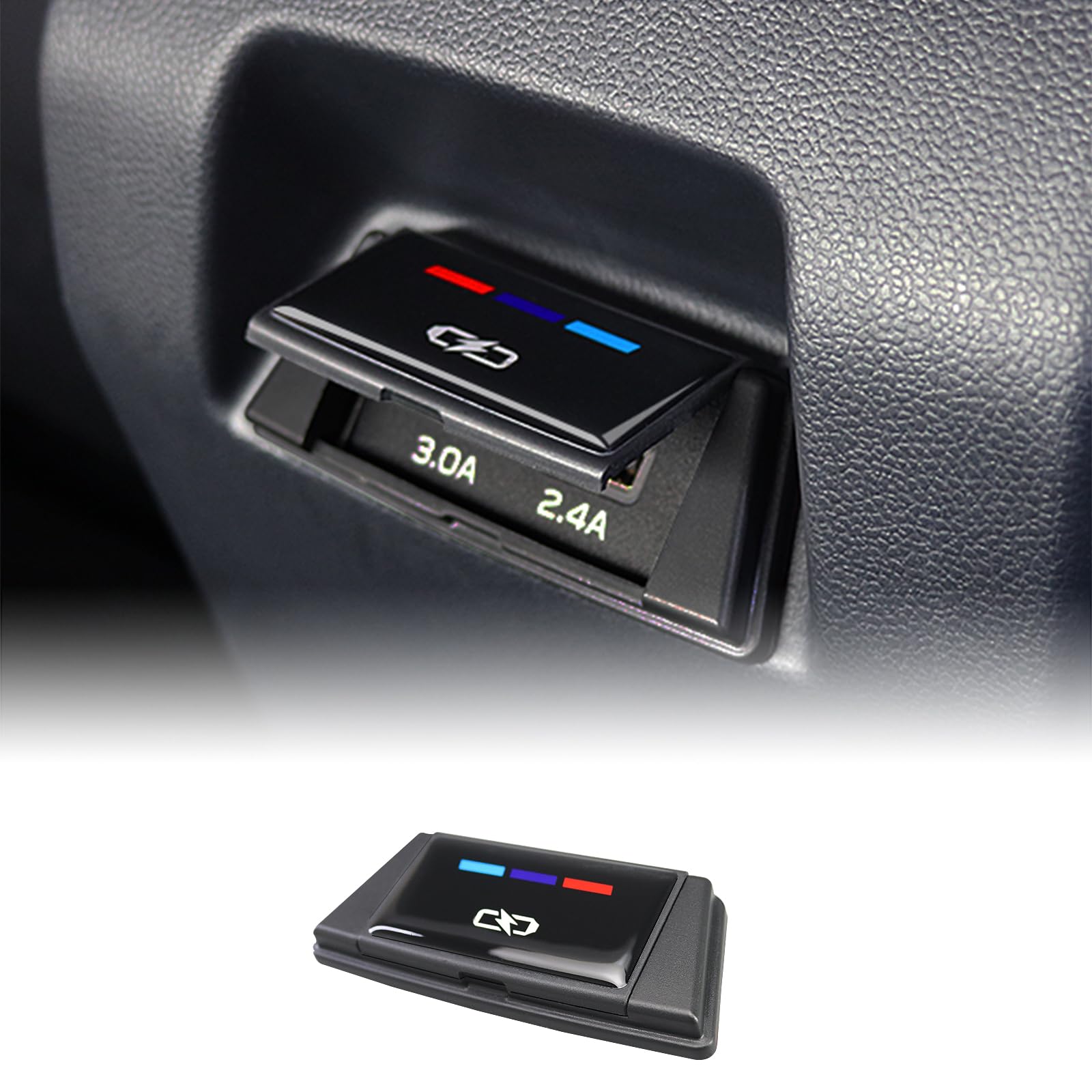 KUNGKIC Für Subaru Crosstrek Impreza 2024 ABS Auto hinten Ladeanschluss USB Schutzbuchse Staubschutzabdeckung Innenbereich Zubehör,Geschenk,Maßgeschneiderter von KUNGKIC