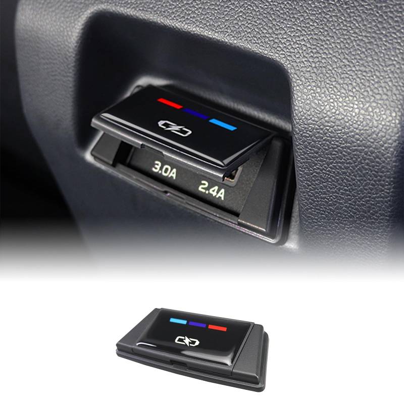 KUNGKIC Für Subaru Crosstrek Impreza 2024 2025 ABS Auto hinten Ladeanschluss USB Schutzbuchse Staubschutzabdeckung Innenbereich Zubehör,Geschenk,Maßgeschneiderter von KUNGKIC
