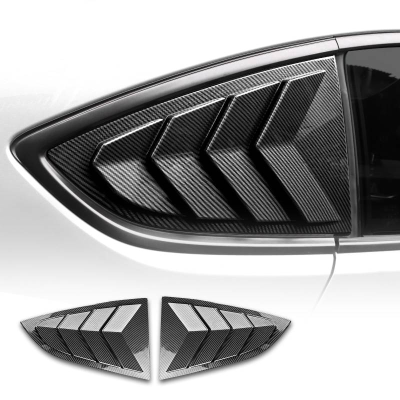 KUNGKIC Für Toyota GR86 86 Subaru BRZ 2021 2022 2023 2024 2025 Hinteres Seitenfenster Lamellen Lüftungsschlitze Fensterschlitze ABS Sonne Regen Schatten Lamellen 2PCS Glänzend Kohlefasermuster von KUNGKIC