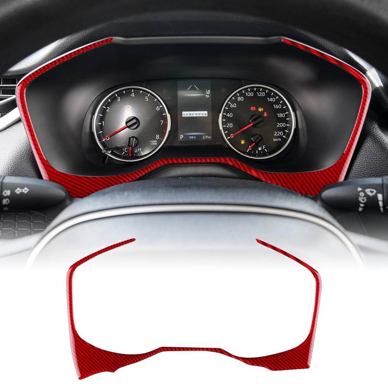 KUNGKIC Für Toyota RAV4 2019 2020 2021 2022 2023 2021 2025 Kohlefaser Auto Armaturenbrett tacho-Rahmen Aufkleber Tachometer Dekorative Innenbereich Zubehör,Geschenk (Rot) von KUNGKIC