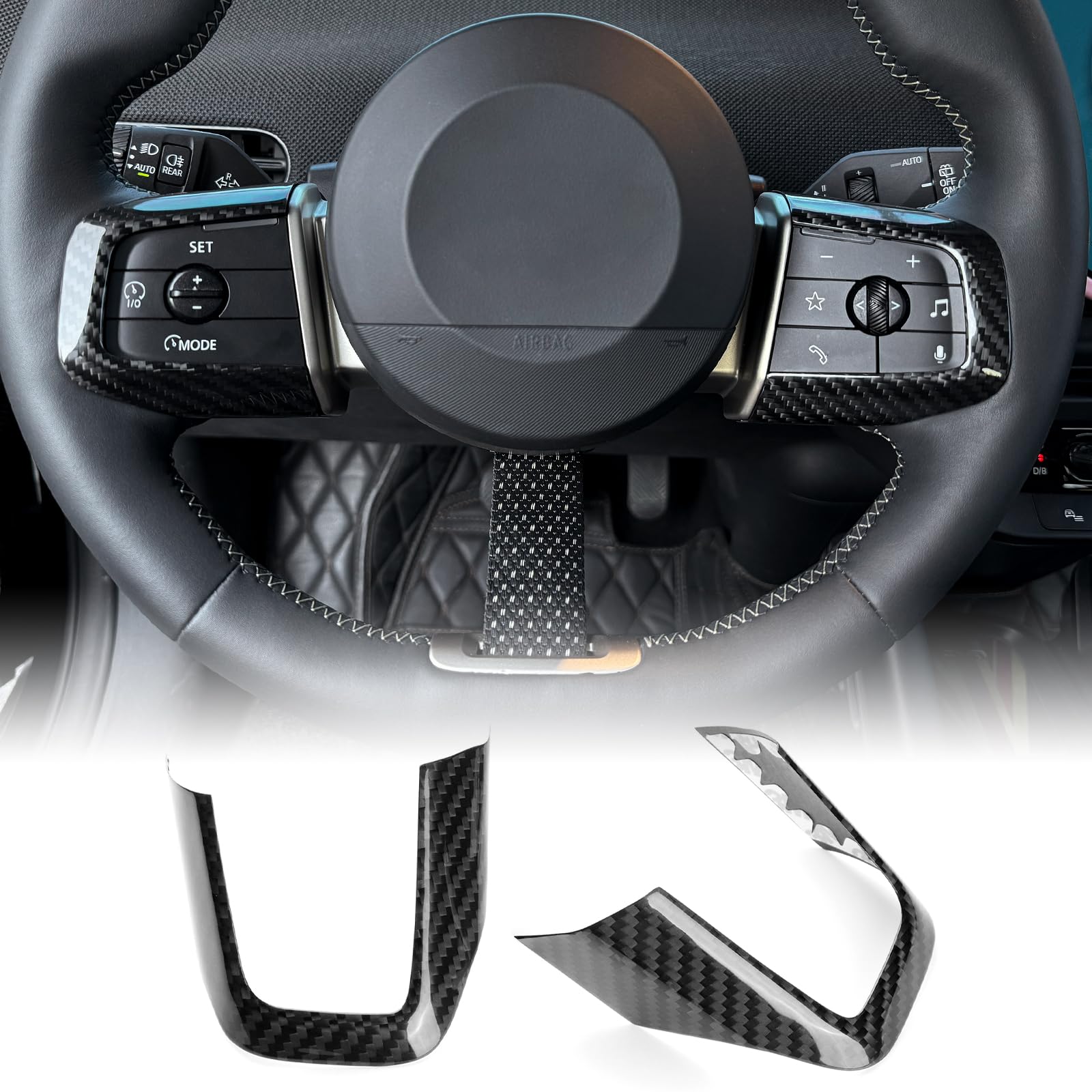 KUNGKIC Harte Kohlefaser Auto Lenkrad Frame Lenkradtastenrahmen Dekorativ Aufkleber Innenbereich Für Mini Cooper JO1 EV U25 Countryman F65 F66 F67 J05 Aceman 2024 2025 Zubehör KUNGKIC Harte Kohlefaser Auto Lenkrad Frame Lenkradtastenrahmen Dekorativ Aufkleber Innenbereich Für Mini Cooper JO1 EV U25 Countryman F65 F66 F67 J05 Aceman 2024 2025 Zubehör von KUNGKIC