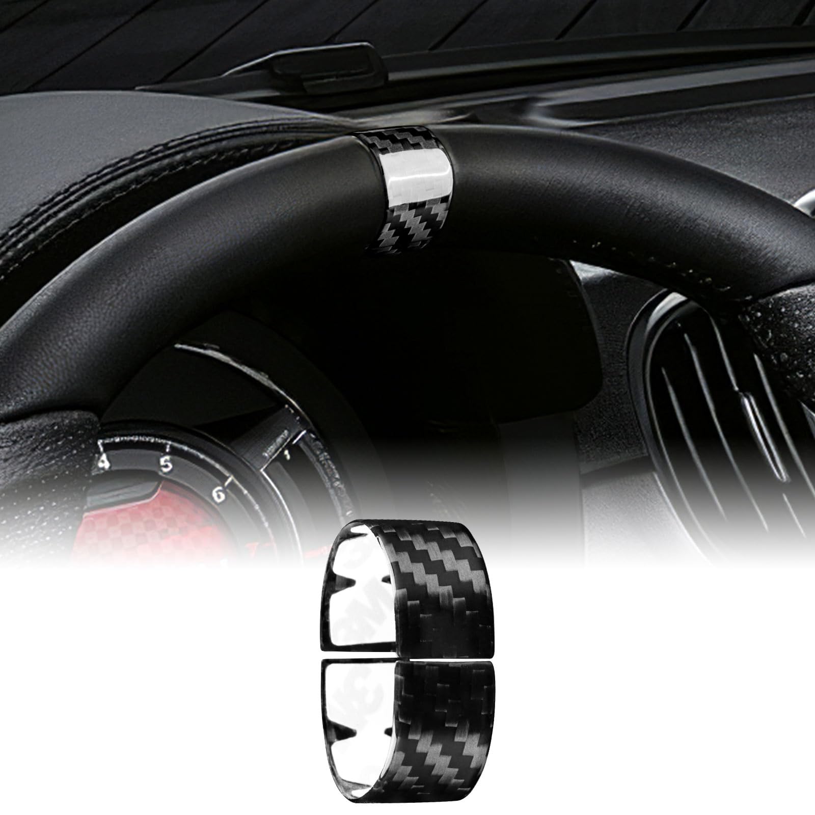 KUNGKIC Hartkohlefaser Auto-Lenkrad-Dekorationsring-Abdeckung Aufkleber Innenbereich Compatible with FIAT 500 Abarth 595 2020 2021 2022 2023 Zubehör,Schwarz KUNGKIC Hartkohlefaser Auto-Lenkrad-Dekorationsring-Abdeckung Aufkleber Innenbereich Compatible with FIAT 500 Abarth 595 2020 2021 2022 2023 Zubehör,Schwarz von KUNGKIC