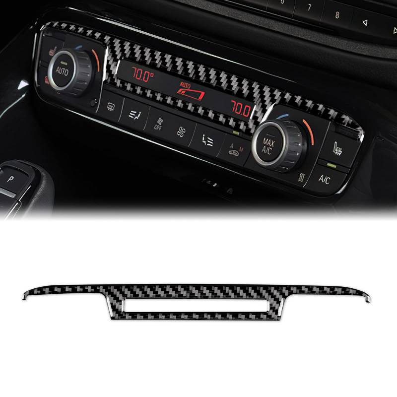 KUNGKIC Kohlefaser Auto-Klimaanlage Schalter Panel Aufkleber Innenbereich Dekorativ Compatible with Toyota Supra GR A90 A91 MK5 2019-2022 Zubehör(Schwarz) von KUNGKIC