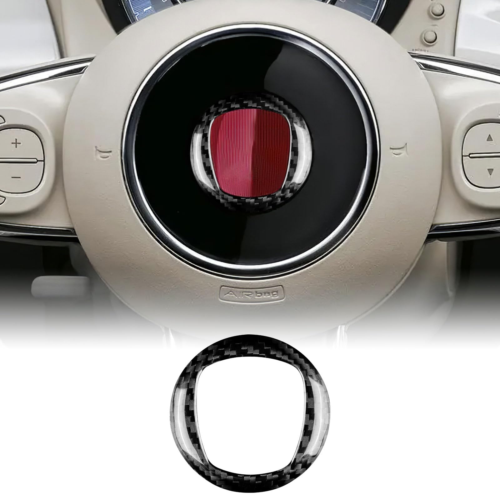 KUNGKIC Kohlefaser Auto-Lenkrad Markierung zentrieren Abdeckung Aufkleber Lenkradmitte Ring Dekorative Innenbereich Compatible with FIAT 500 Abarth 595 2008-2023 Zubehör Schwarz KUNGKIC Kohlefaser Auto-Lenkrad Markierung zentrieren Abdeckung Aufkleber Lenkradmitte Ring Dekorative Innenbereich Compatible with FIAT 500 Abarth 595 2008-2023 Zubehör Schwarz von KUNGKIC