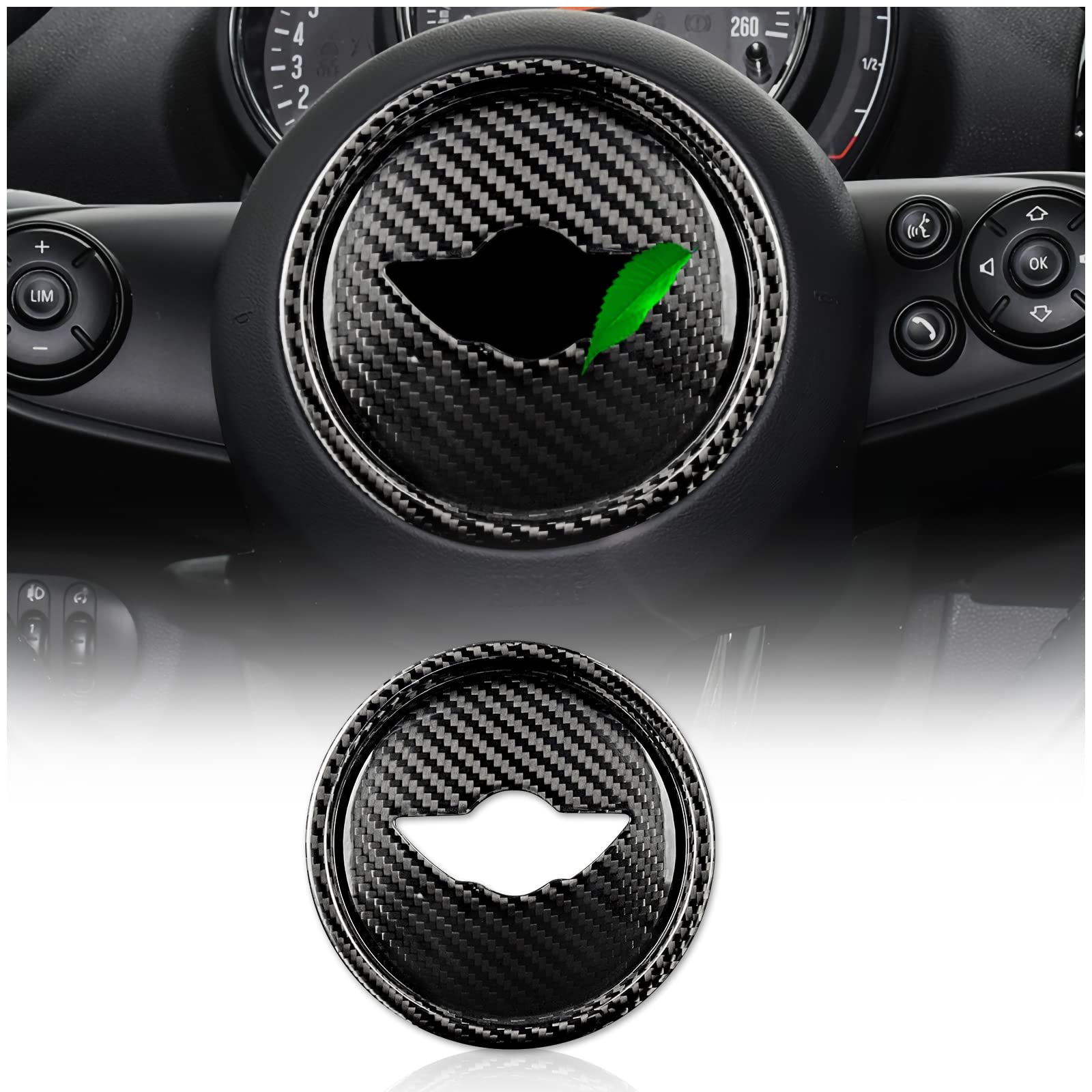 KUNGKIC Kohlefaser Auto Lenkrad Mittelmarkierung Abdeckung Dekorative Aufkleber für Mini Cooper Clubman F54 F55 F56 F57 F60 Countryman 2013 2014 2015 2016 2017 2018 2019 2020 2021 2022 Zubehör-Schwarz KUNGKIC Kohlefaser Auto Lenkrad Mittelmarkierung Abdeckung Dekorative Aufkleber für Mini Cooper Clubman F54 F55 F56 F57 F60 Countryman 2013 2014 2015 2016 2017 2018 2019 2020 2021 2022 Zubehör-Schwarz von KUNGKIC
