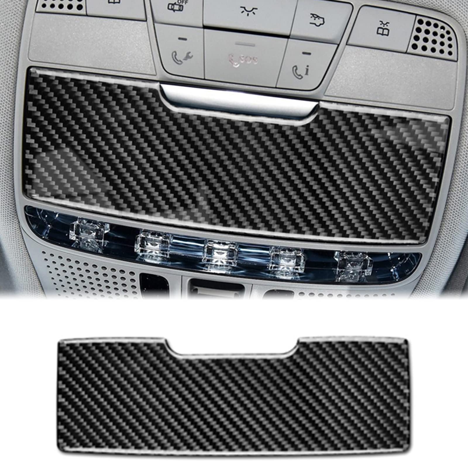 KUNGKIC Kohlefaser Auto Leselicht Panel Abdeckung Innenbereich Dekorative Aufkleber Compatible with Mercedes Benz W205 C-Klasse C180 C200 C300 GLC Zubehör KUNGKIC Kohlefaser Auto Leselicht Panel Abdeckung Innenbereich Dekorative Aufkleber Compatible with Mercedes Benz W205 C-Klasse C180 C200 C300 GLC Zubehör von KUNGKIC
