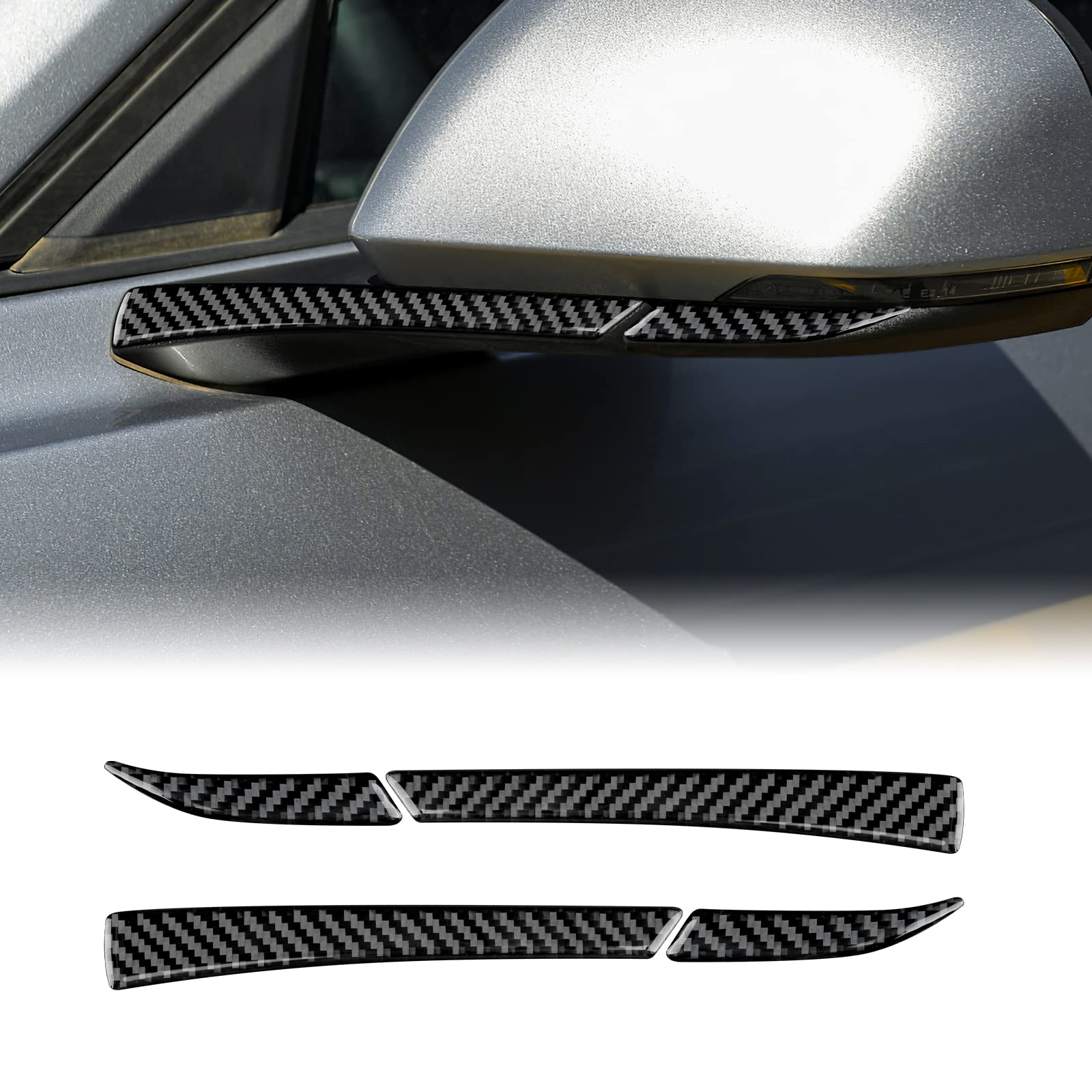 KUNGKIC Kohlefaser Auto Rückspiegel Abdeckung Streifen Aufkleber Dekorativ Compatible with Ford Mustang GT 2015-2022 Innenraum Zubehör von KUNGKIC