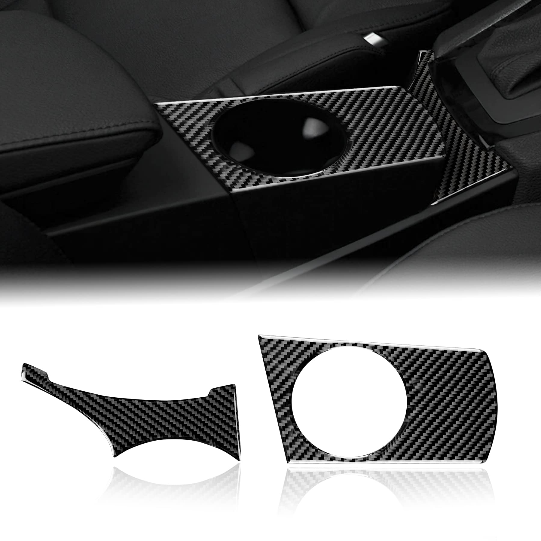 KUNGKIC Kohlefaser Auto Schalttafel Wasser Tasse Rahmen Getränkehalter Dekorativ Aufkleber Innenbereich Compatible with BMW X3 E83 2004-2010 Zubehör Schwarz KUNGKIC Kohlefaser Auto Schalttafel Wasser Tasse Rahmen Getränkehalter Dekorativ Aufkleber Innenbereich Compatible with BMW X3 E83 2004-2010 Zubehör Schwarz von KUNGKIC