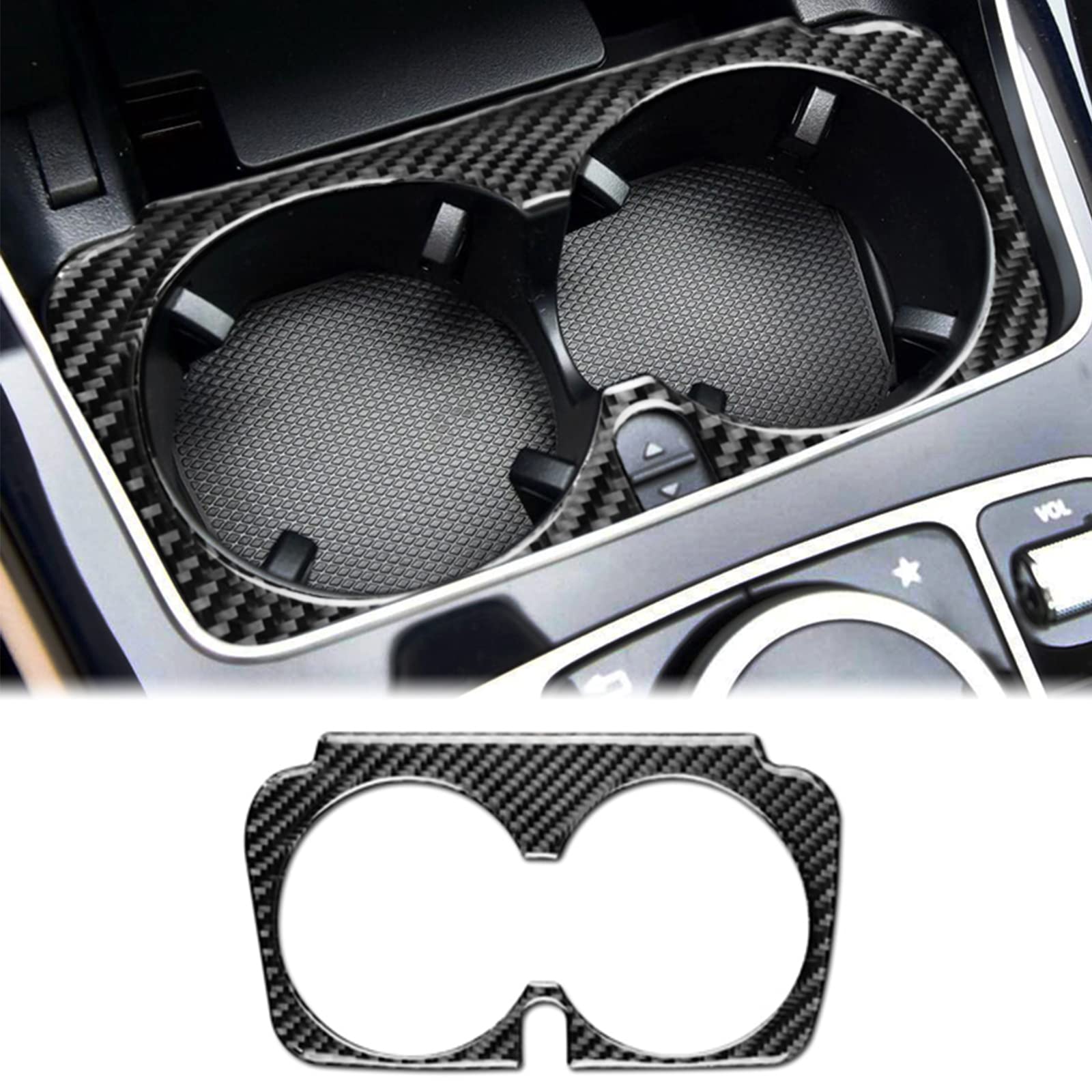 KUNGKIC Kohlefaser Auto Tassenhalter Getränkehalter Rahmen Abdeckung Innenbereich Dekorative Aufkleber Compatible with Mercedes Benz W205 C-Klasse C180 C200 C300 GLC Zubehör KUNGKIC Kohlefaser Auto Tassenhalter Getränkehalter Rahmen Abdeckung Innenbereich Dekorative Aufkleber Compatible with Mercedes Benz W205 C-Klasse C180 C200 C300 GLC Zubehör von KUNGKIC