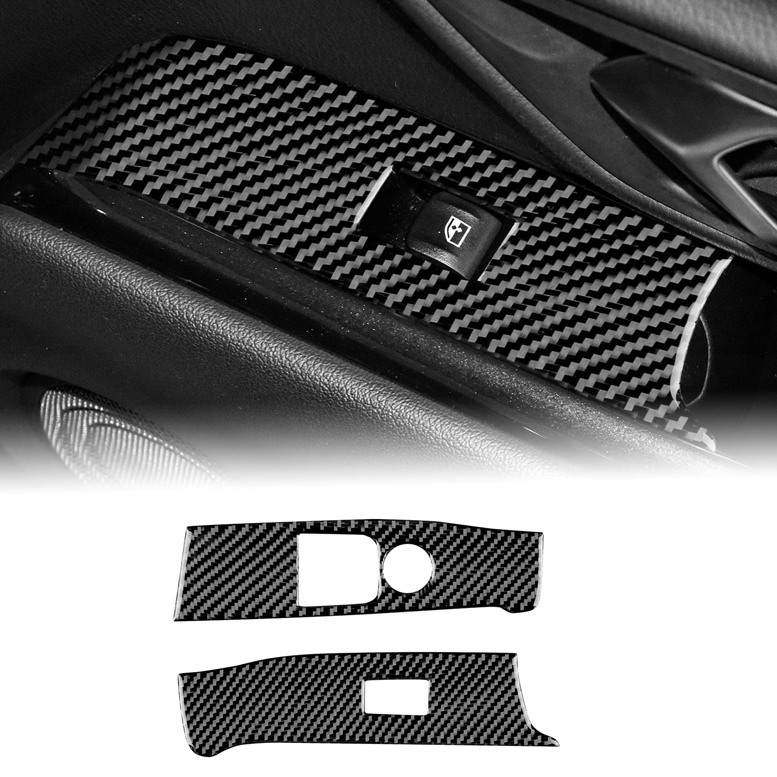 KUNGKIC Kohlefaser Auto Tür Fenster Schalter Taste Abdeckung Türarmlehnenrahmen Aufkleber Innenbereich Dekorative Compatible with Toyota Supra GR A90 A91 MK5 2019-2022 Zubehör-Schwarz KUNGKIC Kohlefaser Auto Tür Fenster Schalter Taste Abdeckung Türarmlehnenrahmen Aufkleber Innenbereich Dekorative Compatible with Toyota Supra GR A90 A91 MK5 2019-2022 Zubehör-Schwarz von KUNGKIC