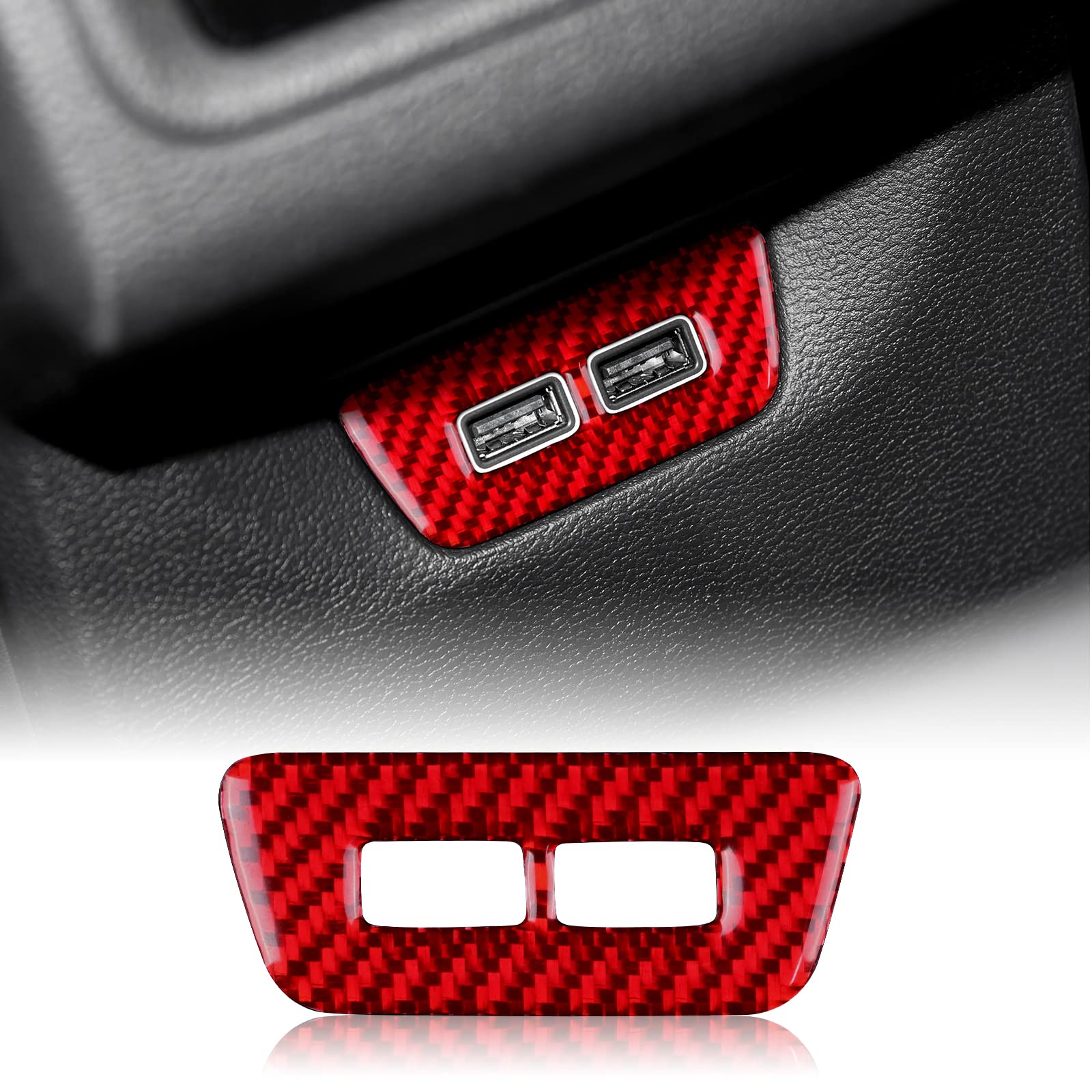 KUNGKIC Kohlefaser Auto USB-Buchsenrahmen für den Rücksitz Aufkleber Auto hintere Reihe USB-Buchsenrahmen Trim Innenbereich Compatible with volkswagen vw Golf 8 2020 2021 2022 2023 Zubehör Rot KUNGKIC Kohlefaser Auto USB-Buchsenrahmen für den Rücksitz Aufkleber Auto hintere Reihe USB-Buchsenrahmen Trim Innenbereich Compatible with volkswagen vw Golf 8 2020 2021 2022 2023 Zubehör Rot von KUNGKIC