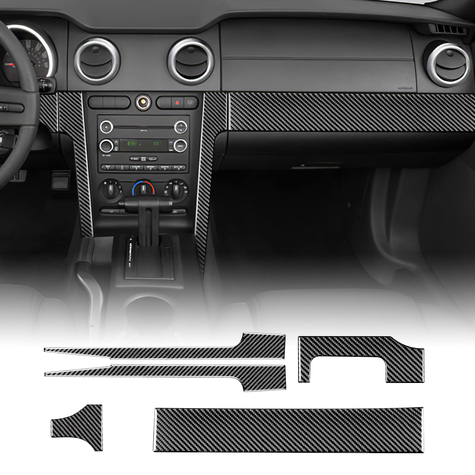 KUNGKIC Kohlefaser Auto Zentrale Steuerung Co-Pilot Aufbewahrungsbox Strip Panel Aufkleber Dekorative Innenbereich Compatible with Ford Mustang GT 2005 2006 2007 2008 2009 Zubehör KUNGKIC Kohlefaser Auto Zentrale Steuerung Co-Pilot Aufbewahrungsbox Strip Panel Aufkleber Dekorative Innenbereich Compatible with Ford Mustang GT 2005 2006 2007 2008 2009 Zubehör von KUNGKIC
