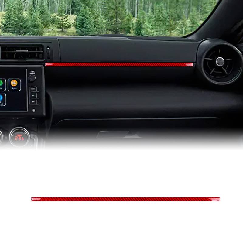 KUNGKIC Kohlefaser Auto-Zentralsteuerung Co-Pilot Zierleiste Aufkleber Dekorativ Innenbereich Compatible with Subaru BRZ ZN8 Toyota 86 ZN8 2021 2022 2023 Zubehör Rot von KUNGKIC