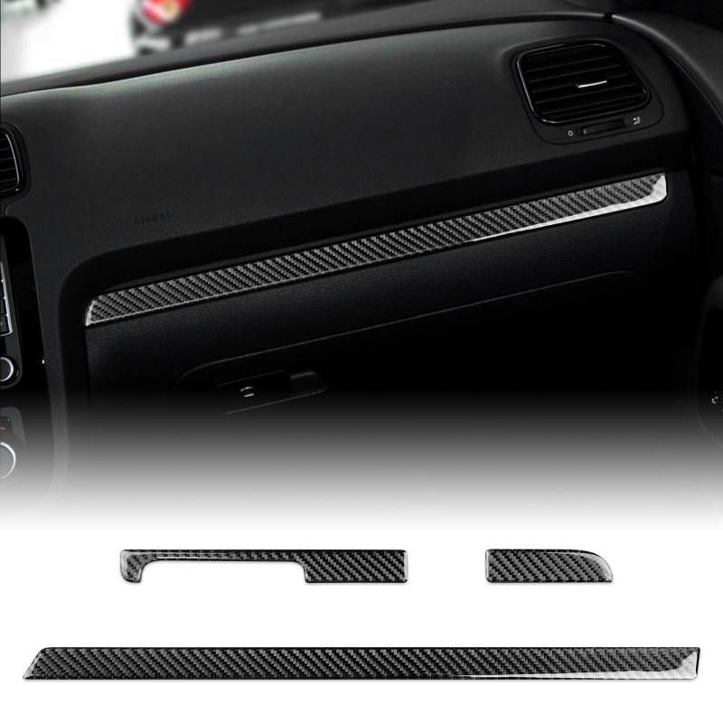 KUNGKIC Kohlefaser Mittelkonsole Armaturenbrettverkleidung Dekorative Aufkleber Auto Innenraum Zubehör Kompatibel mit Volkswagen Scirocco 2009 2010 2011 2012 2013 2014 Dashboard Trim von KUNGKIC