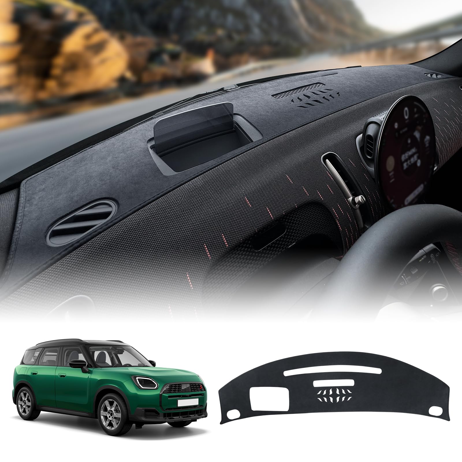 KUNKGIC Für 2024 2025 MINI U25 Countryman Flanell Auto Dashboard Matte Dashboard Cover Auto Innenraum Sonnenschutz Dashboard Lichtschutz Matte Schutzpolster Zubehör KUNKGIC Für 2024 2025 MINI U25 Countryman Flanell Auto Dashboard Matte Dashboard Cover Auto Innenraum Sonnenschutz Dashboard Lichtschutz Matte Schutzpolster Zubehör von KUNGKIC