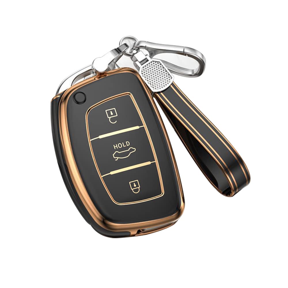 KUNIO Autoschlüssel Abdeckung Passt für Hyundai Creta Mistra Elantra Tucson IX35 Ix25 I10 I20 I30 Verna Santa Fe 2015-2018 Zubehör TPU Schlüsselhülle Schlüsselanhänger Etui 3 Tasten B Schwarz KUNIO Autoschlüssel Abdeckung Passt für Hyundai Creta Mistra Elantra Tucson IX35 Ix25 I10 I20 I30 Verna Santa Fe 2015-2018 Zubehör TPU Schlüsselhülle Schlüsselanhänger Etui 3 Tasten B Schwarz von KUNIO