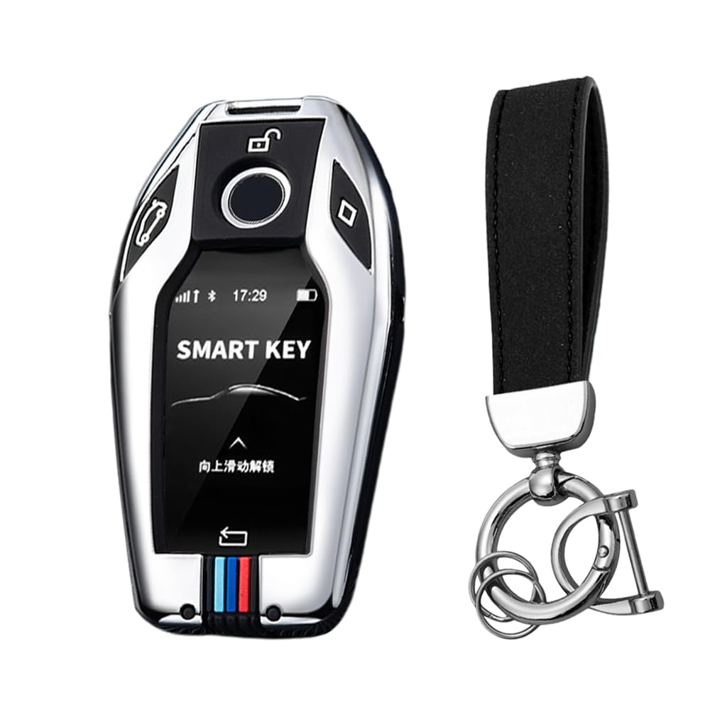 KUNIO Autoschlüsselhülle Passt für BMW Display Key 5er 7er G01 G02 G05 G07 G11 G12 G30 G31 G32 I8 I12 I15 X3 X4 X5 X7 Metallgehäuse Schlüsseletui Schlüsselanhänger B Silber KUNIO Autoschlüsselhülle Passt für BMW Display Key 5er 7er G01 G02 G05 G07 G11 G12 G30 G31 G32 I8 I12 I15 X3 X4 X5 X7 Metallgehäuse Schlüsseletui Schlüsselanhänger B Silber von KUNIO