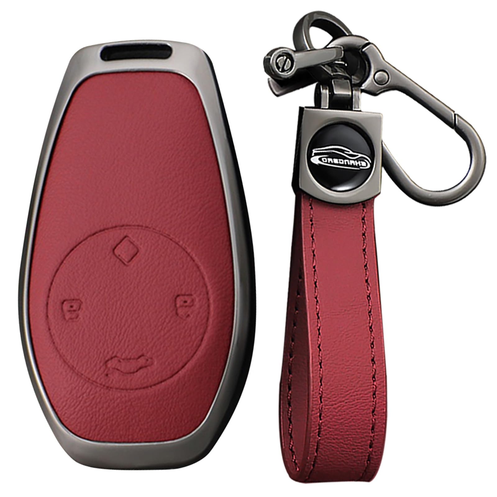 KUNIO Keyless Schlüsselhülle für Leapmotor T03 S01 C11 für Leap Motor Schlüsselschutz Zinklegierung Gehäuse Schlüsselcover Schlüsselanhänger 4 Tasten A Rot KUNIO Keyless Schlüsselhülle für Leapmotor T03 S01 C11 für Leap Motor Schlüsselschutz Zinklegierung Gehäuse Schlüsselcover Schlüsselanhänger 4 Tasten A Rot von KUNIO