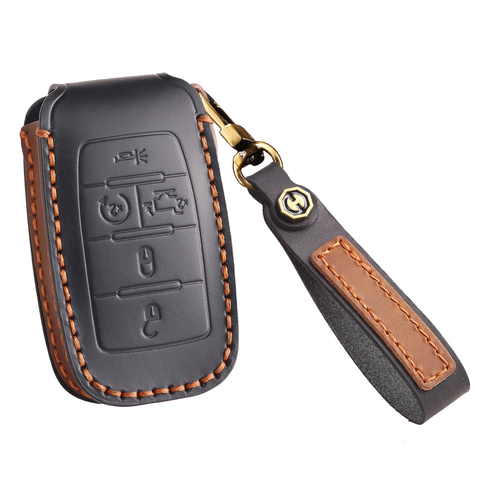 KUNIO Leder Schlüsselhülle Passt für Dodge RAM 1500 RAM1500 RAM2500 TRX 2021 2020 Passt für Jeep Schutz Schlüsseletui Cover Schlüsselanhänger 5 Tasten Schwarz KUNIO Leder Schlüsselhülle Passt für Dodge RAM 1500 RAM1500 RAM2500 TRX 2021 2020 Passt für Jeep Schutz Schlüsseletui Cover Schlüsselanhänger 5 Tasten Schwarz von KUNIO