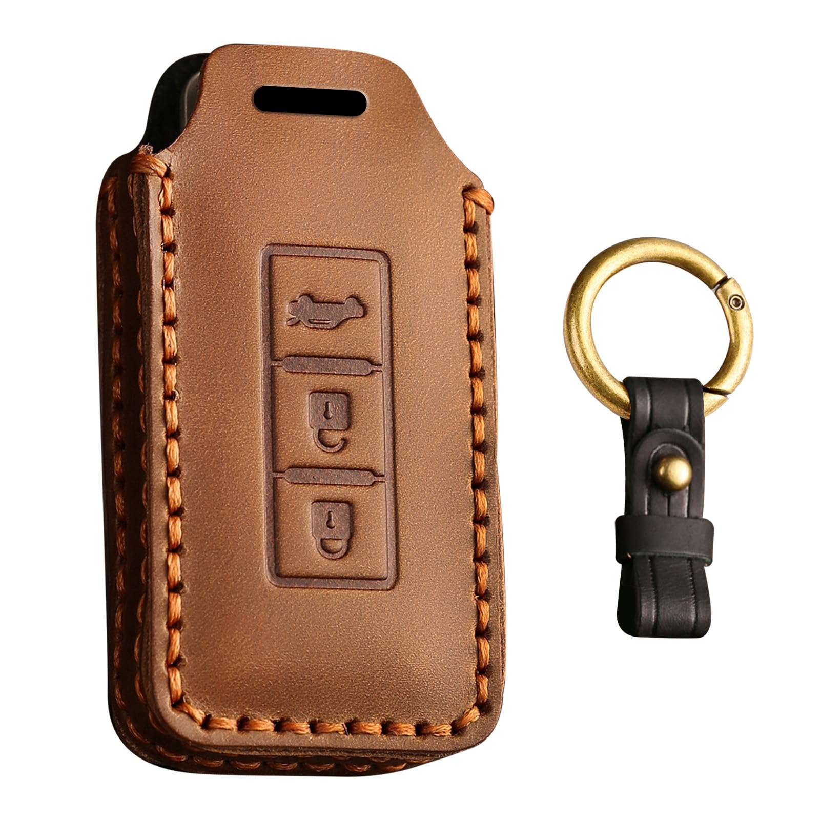 KUNIO Leder Schlüsselhülle Passt für Mitsubishi Outlander PHEV Eclipse Cross ASX Pajero Sport Schutz Keyless Schlüsseletui Schlüsselanhänger 3 Tasten Braun KUNIO Leder Schlüsselhülle Passt für Mitsubishi Outlander PHEV Eclipse Cross ASX Pajero Sport Schutz Keyless Schlüsseletui Schlüsselanhänger 3 Tasten Braun von KUNIO
