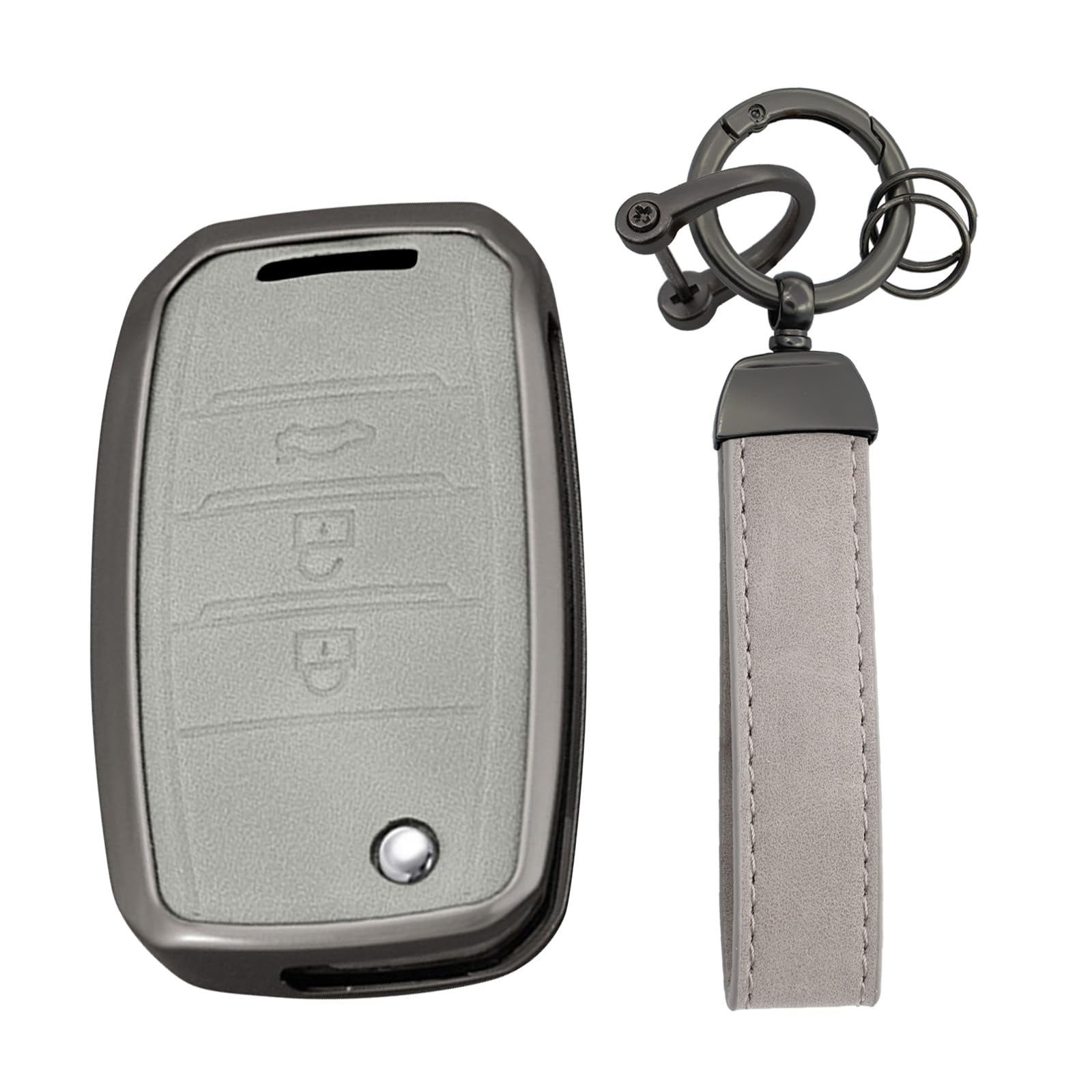 KUNIO Schlüsselhülle Autoschlüssel Hülle Passt für Kia Carens Rio Sedona Forte Cerato K3 Optima K5 Sorento Sportage Soul Schlüsselanhänger 3 Tasten Metall Schlüsselcover Grau KUNIO Schlüsselhülle Autoschlüssel Hülle Passt für Kia Carens Rio Sedona Forte Cerato K3 Optima K5 Sorento Sportage Soul Schlüsselanhänger 3 Tasten Metall Schlüsselcover Grau von KUNIO