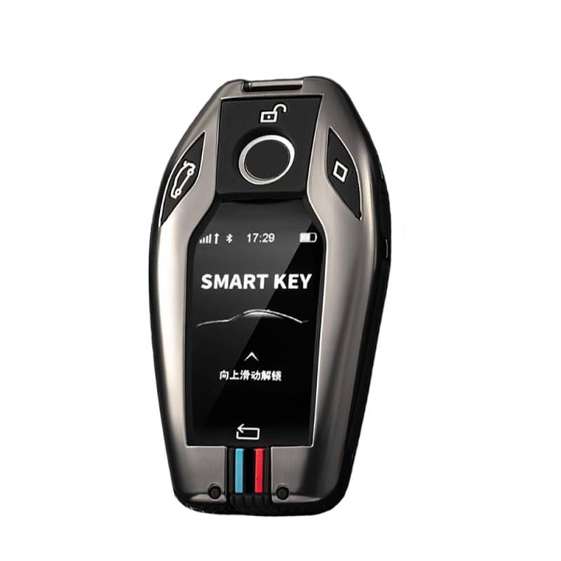 KUNIO Schlüsselhülle Passt für BMW Display Key 7er G11 G12 2015-2023 Metall Schlüsseletui Autoschlüssel Hülle Schlüsselanhänger Schlüsseletui 3 Tasten Schwarz von KUNIO