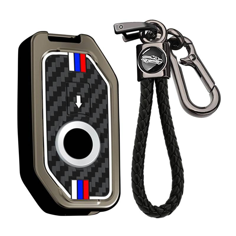 KUNIO Schlüsselhülle Passt für BMW R1250R S1000R GS 1250 900xr R1250 RT F900R GS 1200 ADV F750GS F850GS K1600GT Metall Motorrad Autoschlüssel Hülle Schlüsselanhänger Schlüsselcover B Schwarz von KUNIO