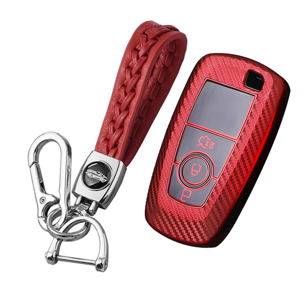 KUNIO Schlüsselhülle Passt für Ford Mondeo Mustang Explorer EcoSport S-Max Ranger Fiesta F150 F250 TPU Schutzhülle Autoschlüssel Hülle Schlüsselanhänger 3 Tasten A Rot KUNIO Schlüsselhülle Passt für Ford Mondeo Mustang Explorer EcoSport S-Max Ranger Fiesta F150 F250 TPU Schutzhülle Autoschlüssel Hülle Schlüsselanhänger 3 Tasten A Rot von KUNIO