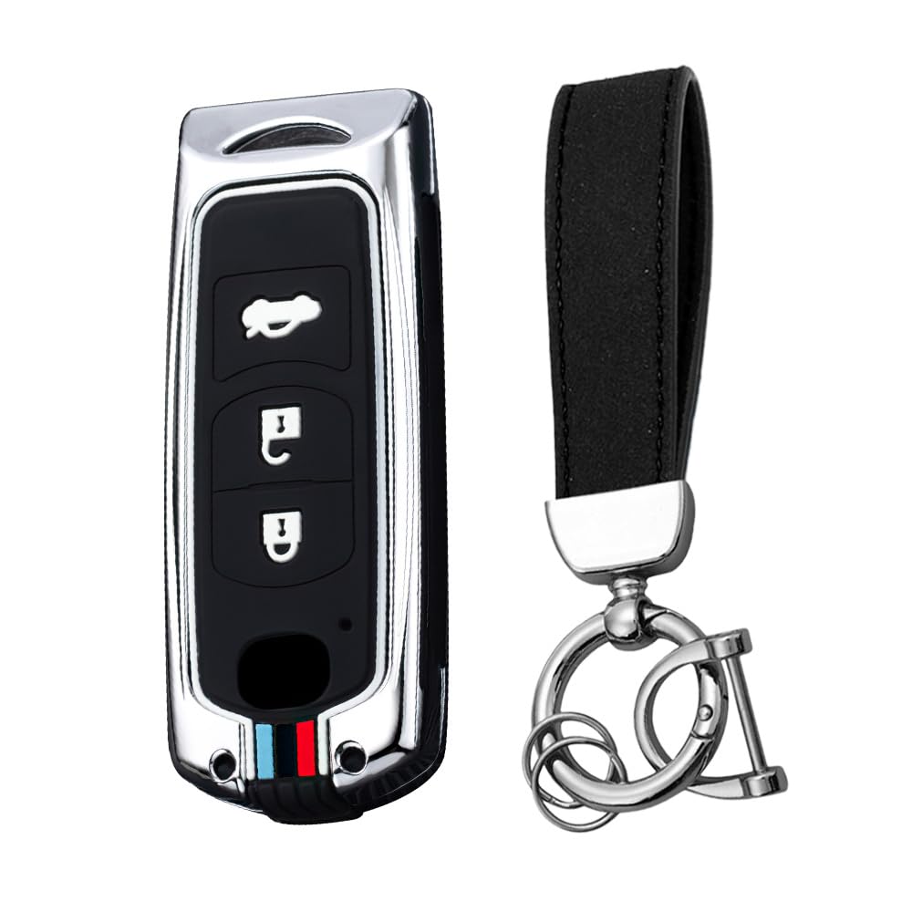 KUNIO Schlüsselhülle Passt für Mazda 2 3 CX3 CX5 MX5 CX-5 CX-3 CX7 CX-7 Passt für FIAT 124 Spider Metallgehäuse Keyless Schlüssel Cover Schlüsselschutz Schlüsselanhänger 3 Tasten B Silber KUNIO Schlüsselhülle Passt für Mazda 2 3 CX3 CX5 MX5 CX-5 CX-3 CX7 CX-7 Passt für FIAT 124 Spider Metallgehäuse Keyless Schlüssel Cover Schlüsselschutz Schlüsselanhänger 3 Tasten B Silber von KUNIO