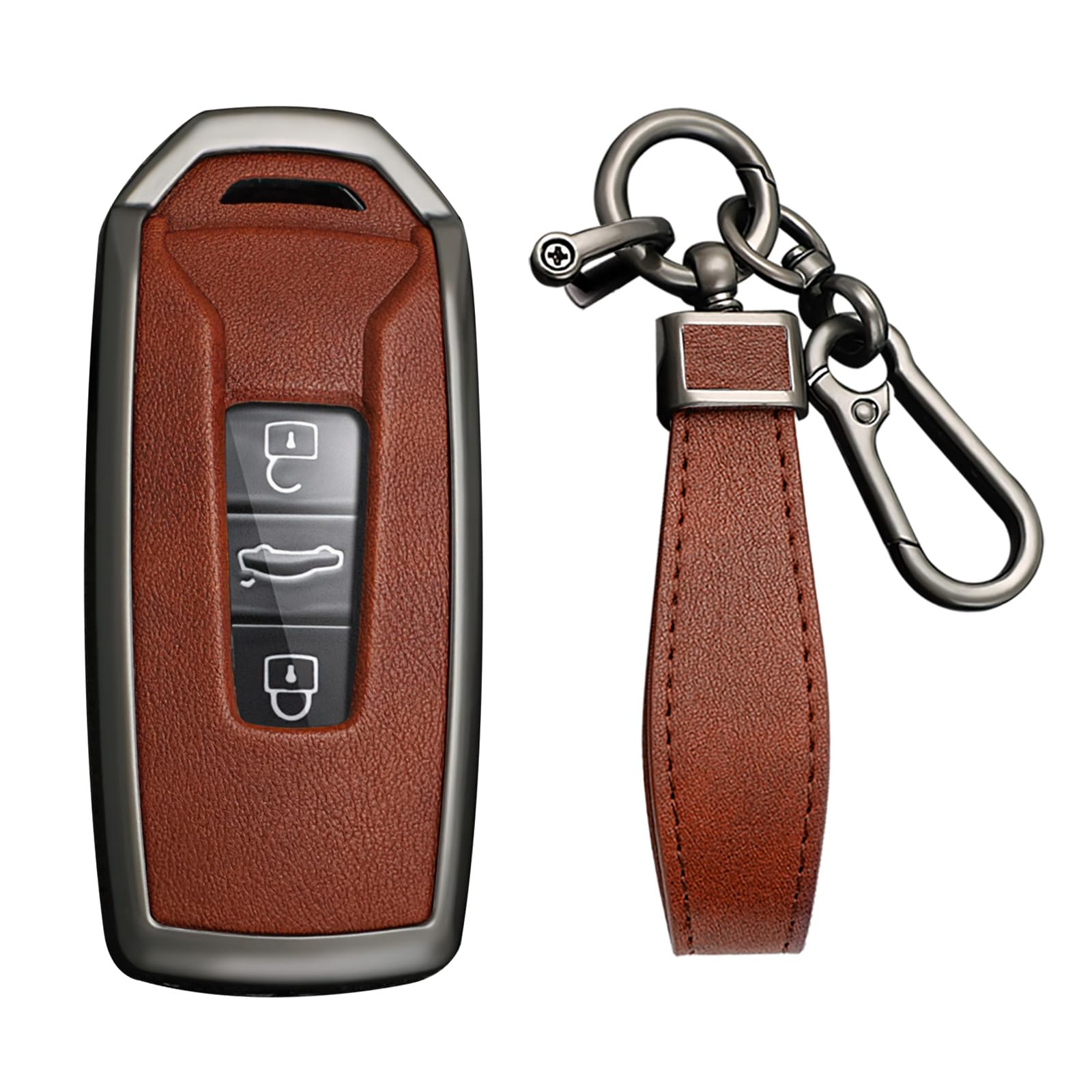 KUNIO Schlüsselhülle Passt für VW Touareg 2018 2019 2020 2021 2022 Schutzhülle Schlüsseletui Keyless Schlüsselcase Schlüsselanhänger 3 Tasten Braun KUNIO Schlüsselhülle Passt für VW Touareg 2018 2019 2020 2021 2022 Schutzhülle Schlüsseletui Keyless Schlüsselcase Schlüsselanhänger 3 Tasten Braun von KUNIO
