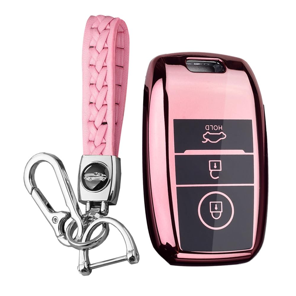 KUNIO TPU Schlüsselhülle Passt für Kia Sportage Rio NIRO Sorento Stonic Ceed 2 Picanto GT Line Picanto X-line Soul K3 KX3 Keyless Schlüsselcover Etui Schlüsselanhänger 3 Tasten A Rosa KUNIO TPU Schlüsselhülle Passt für Kia Sportage Rio NIRO Sorento Stonic Ceed 2 Picanto GT Line Picanto X-line Soul K3 KX3 Keyless Schlüsselcover Etui Schlüsselanhänger 3 Tasten A Rosa von KUNIO