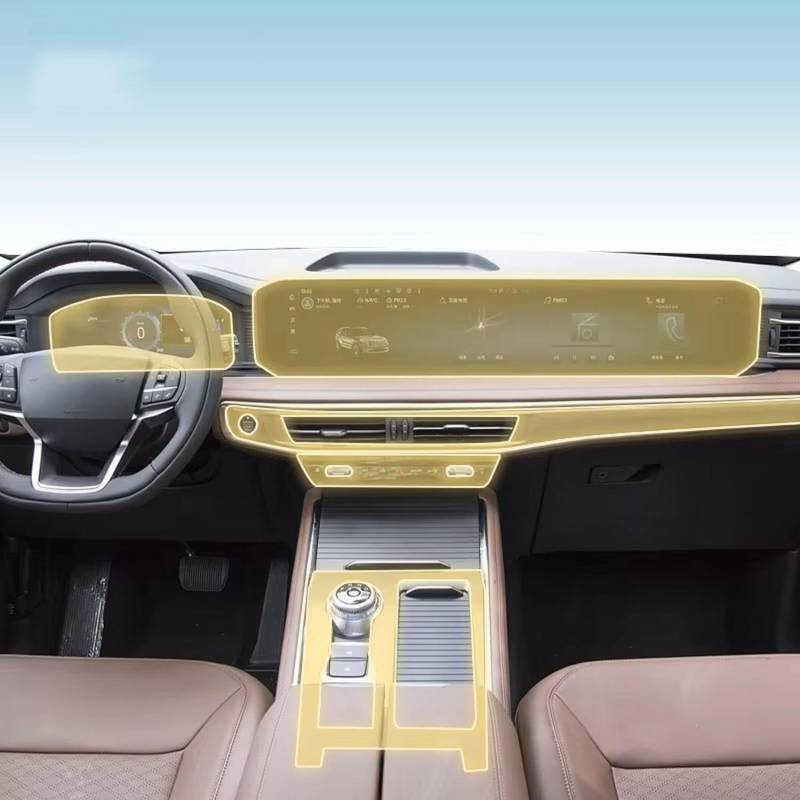 Auto Mittelkonsole Klar TPU Kratzfeste Schutzfolie LCD PPF Display für Ford Explorer 2023 von KUNQING