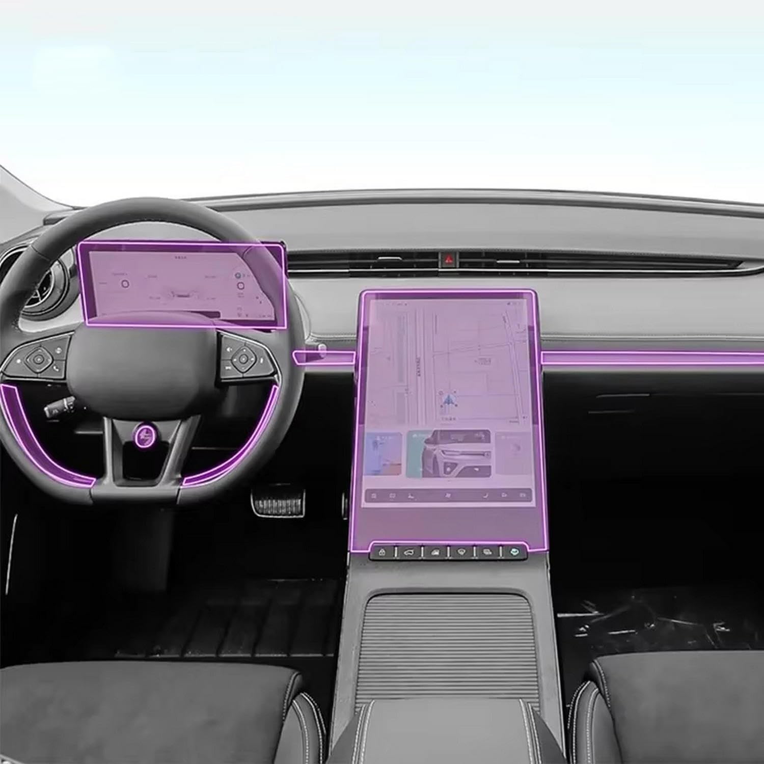 Auto Mittelkonsole Transparent TPU Kratzfeste Schutzfolie PPF LCD Display für ENOVATE ME5 2021-2023 von KUNQING