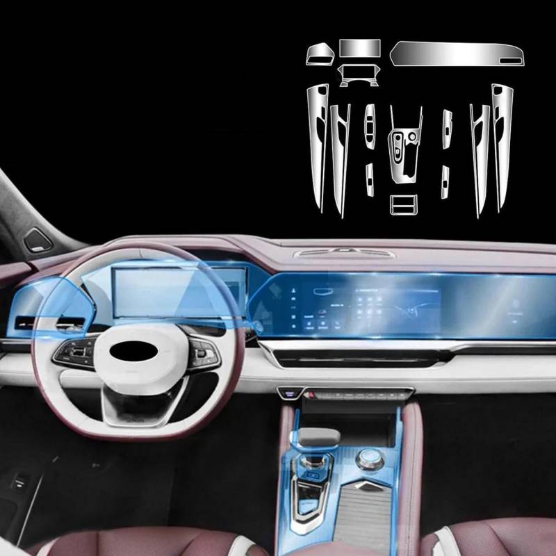 KUNQING Auto-Innen-Mittelkonsole, Instrument, Armaturenbrett, kratzfester Aufkleber, transparente Schutzfolie, Zubehör, für Renault Grand Koleos 2024 von KUNQING
