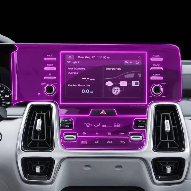 Kia Sorento MQ4 2021-2023 Mittelkonsole für das Auto, transparent, TPU, kratzfest, LCD-Display, PPF von KUNQING