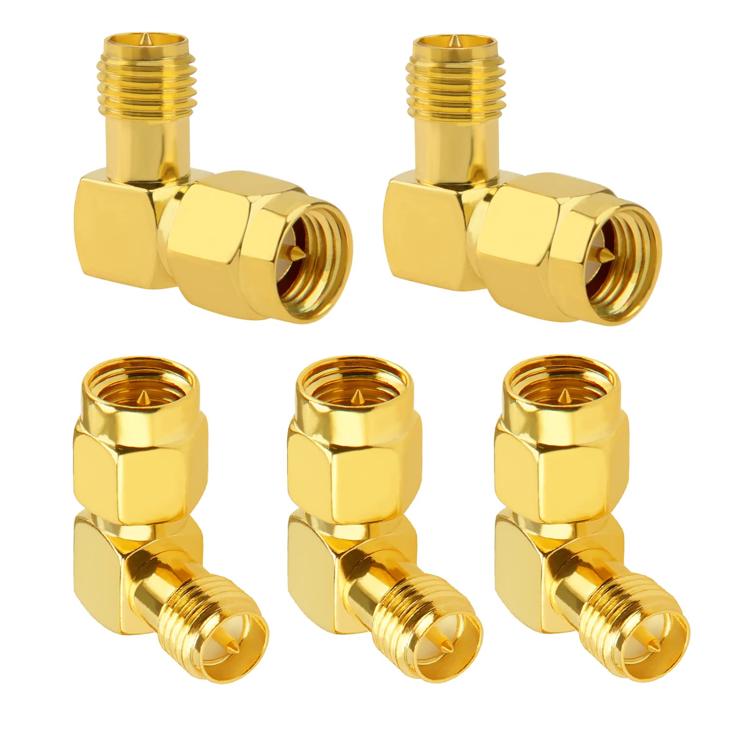 5 Stück Rechtwinkliger SMA Stecker auf RP-SMA Buchse Adapter, KUOQIY SMA Koaxial-Adapter Konverter, SMA-Adapter Koaxial Steckverbinder, für WiFi-Antenne, FPV, Brille, Router 5 Stück Rechtwinkliger SMA Stecker auf RP-SMA Buchse Adapter, KUOQIY SMA Koaxial-Adapter Konverter, SMA-Adapter Koaxial Steckverbinder, für WiFi-Antenne, FPV, Brille, Router von KUOQIY