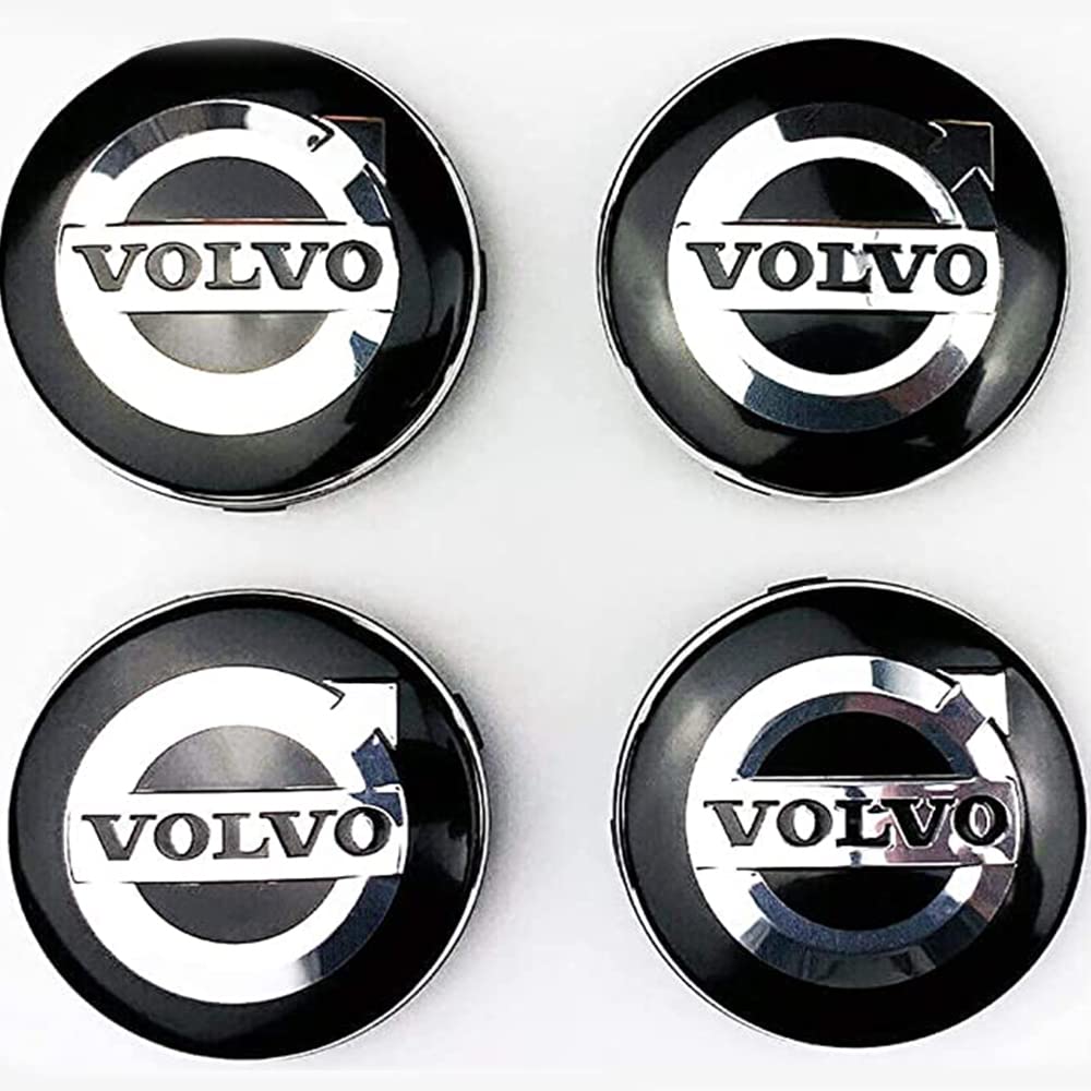 4 Stück Nabendeckel Radnabendeckel für Volvo V40 V60 V90 S60 S40 V70 XC70 XC60 XC90 60mm, Radnabenkappen Radnabenabdeckung Wasserdicht Staubdicht Felgendeckel mit Logo von KUPK