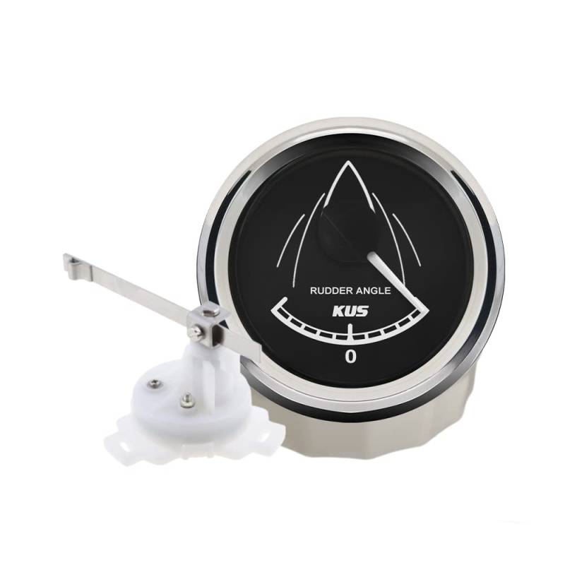 KUS Marine Ruder Winkel Anzeige Gauge 0-190ohm Signal mit Ruder Sensor 52mm 12V/24V von KUS