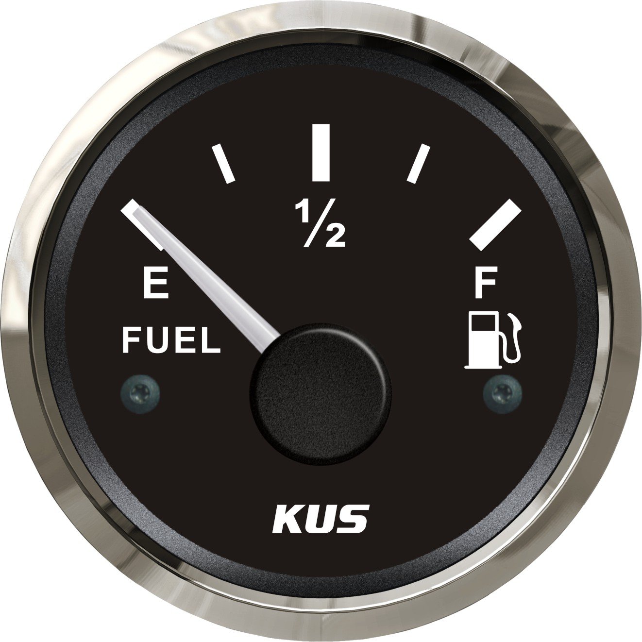 KUS Warranted Fuel Oil Füllstandsanzeige Messanzeige 0-190 Ohm Mit Hintergrundbeleuchtung 12V/24V 52 MM (2") (Schwarz) von KUS