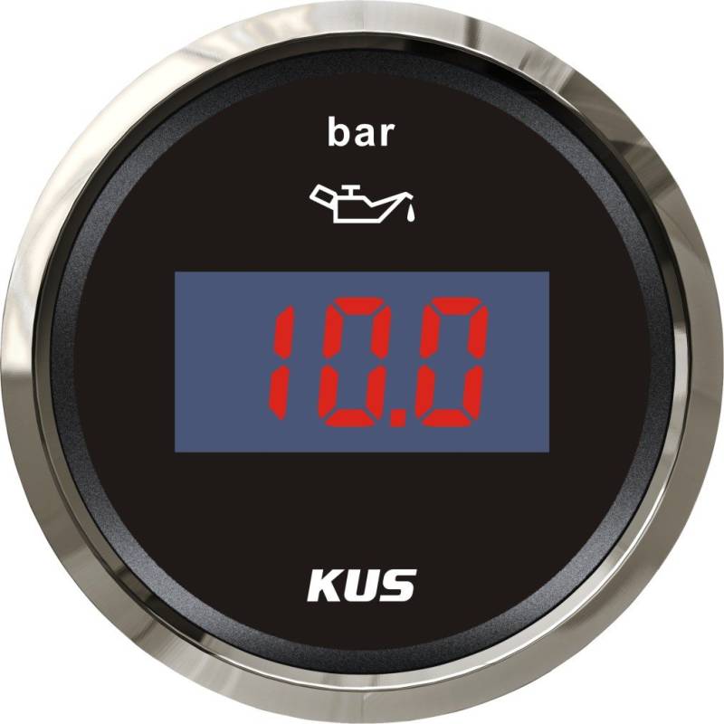 KUS Wasserdicht Digital Öl Kraftstoff Druck Messgerät 0-10bar mit Hintergrundbeleuchtung 12V/24V 52mm von KUS USA