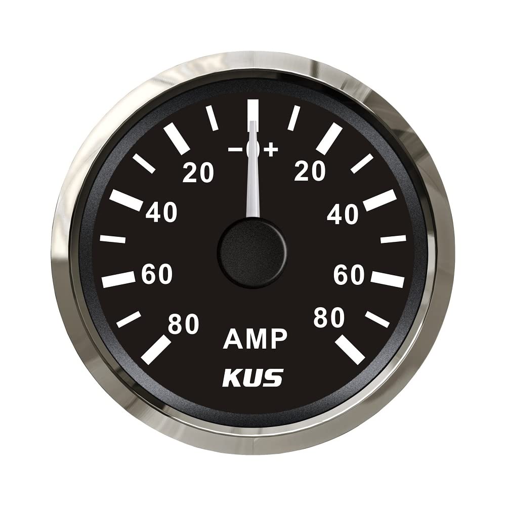 KUS Wasserdichtes Amperemeter Amperemeter Amperemeter 80 A mit Stromsensor 52 mm mit Hintergrundbeleuchtung (schwarz) von KUS