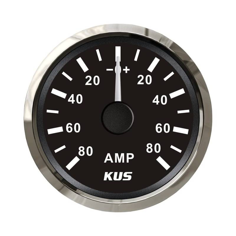 KUS Wasserdichtes Amperemeter Amperemeter Amperemeter 80 A mit Stromsensor 52 mm mit Hintergrundbeleuchtung (schwarz) von KUS USA