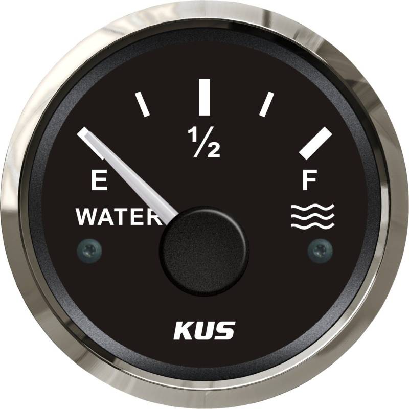 KUS Wasserstandsanzeige 0-190Ohm Mit Hintergrundbeleuchtung 12V/ 24 52MM (2") (Schwarz) von KUS USA