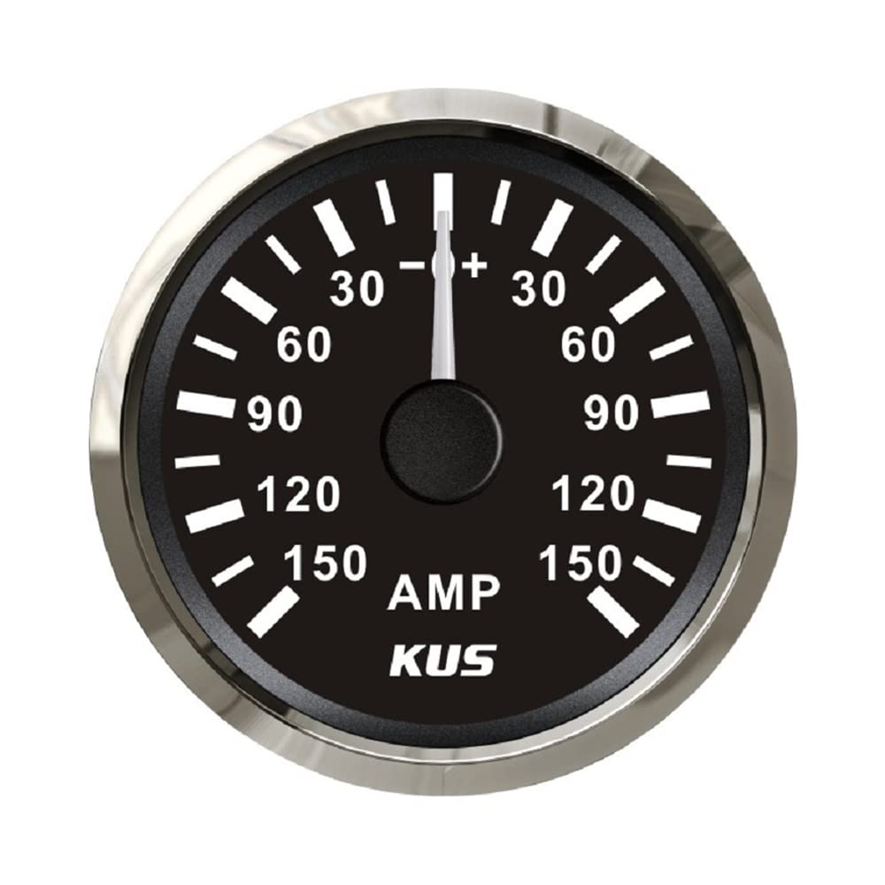 KUS wasserfest Ampere Gauge Amperemeter AMP Meter 150A mit aktuellen Sensor 52mm mit Hintergrundbeleuchtung von KUS