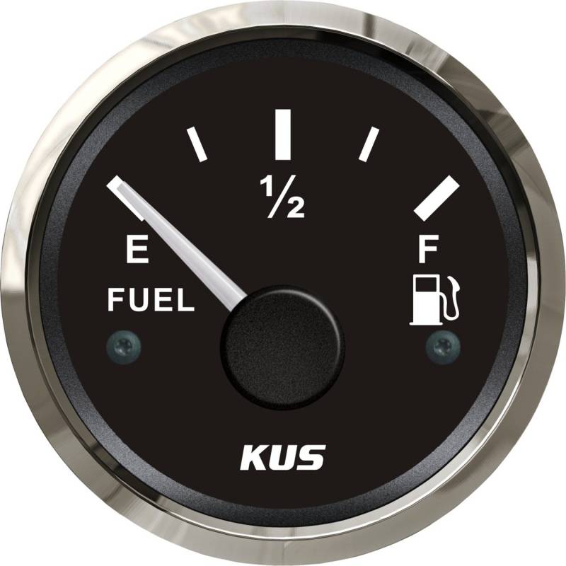 KUS1003: KUS Tankanzeige, schwarzes Display mit Edelstahl-Lünette, 0 – 190 Ohm von KUS USA