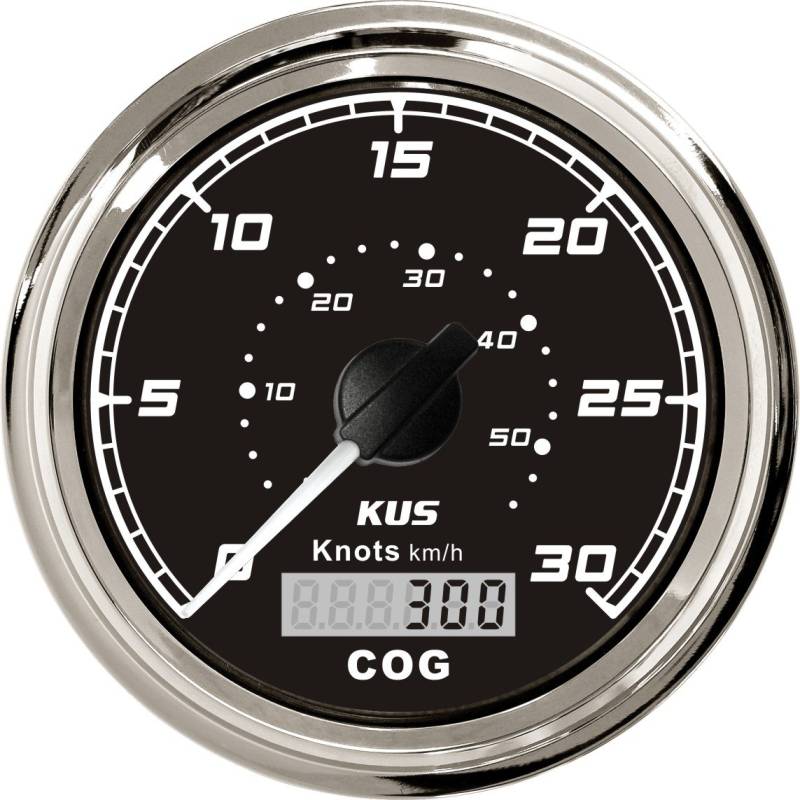 KUS GPS Tacho Kilometerzähler 30Knots Für Boot Yachten 85mm 12V/24V (Schwarz) von KUS USA